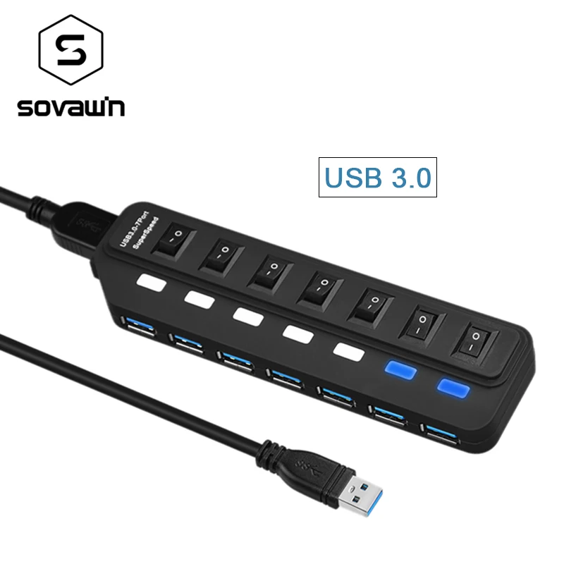 Концентратор USB 3 0 на 7 портов 5 Гбит/с|7 usb ports|hub 7usb 3.0 hub |