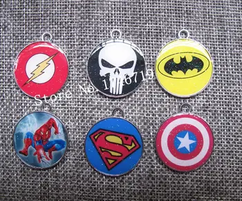 

Hot Sale 60 pcs Popular Cartoon superheros Charm Pendants DIY Jewelry Making Accessories For Best Gift U-02