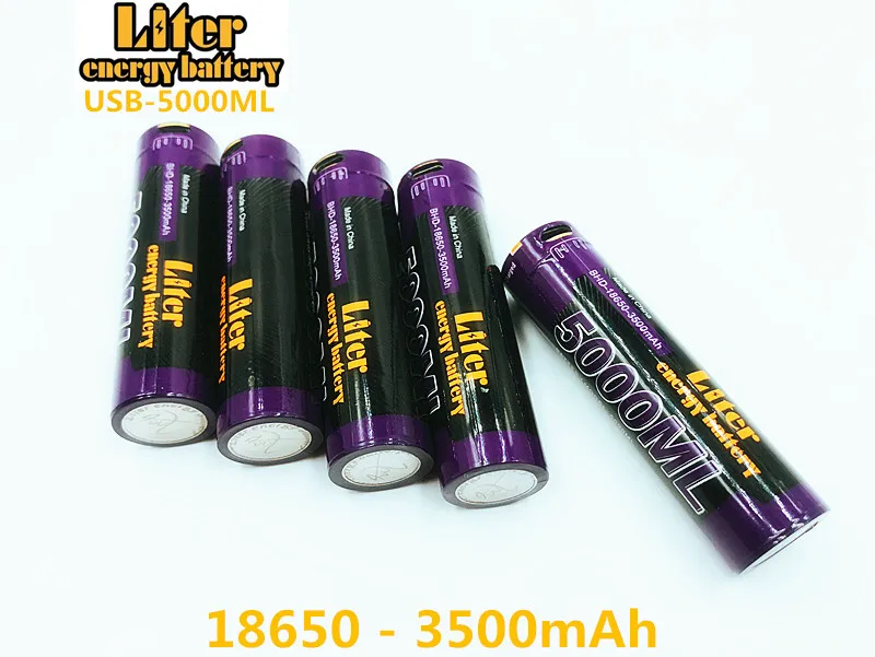 Аккумулятор Liter USB 3 7 в 18650 3500 мА/ч литий ионная аккумуляторная батарея