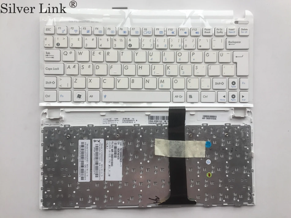 TR Турецкая клавиатура для Asus Eee PC 1015 1015B 1015BX 1015PW 1015CX 1015PD 1011 1015PX с белой рамкой
