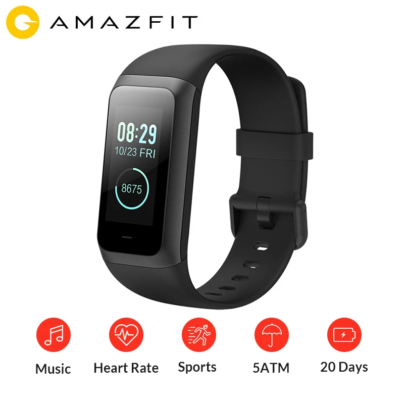 

NEW Original Amazfit Band2 Cor 2 Smart Bracelet 5ATM Waterproof 2.5D Color IPS 316L Stainless Steel Frame For Android IOS Sport