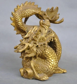 

WBY++++ free shipping 6'' China Zodiac Dragon Bronze Statue