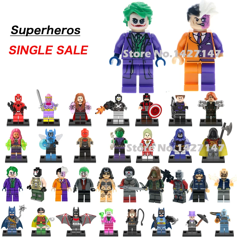 Super Heroes Suicide Squad Joker Harley Quinn Two Face Coin Batman Robin Building Blocks Self Locking