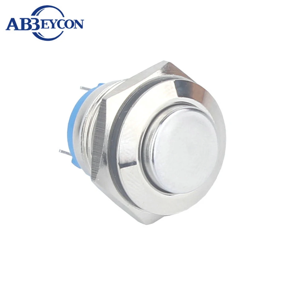 220V/110V/36V 16mm High Round Head Momentary Switch Metal Shell