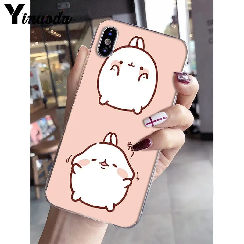 Yinuoda Kawaii Molang мультфильм аниме Кот DIY рисунок чехол для телефона чехол для iPhone X XS MAX 6 6s 7 7plus 8 8Plus 5 5S SE XR - Цвет: A8