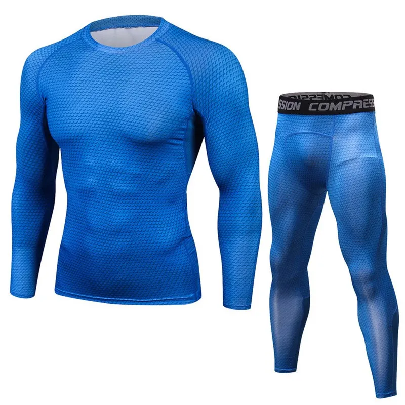 Men Quick Dry Compression Long Johns 3d Two Piece Set Fitness Winter Male Spring Autumn Sporting Runs Workout Thermal Underwear