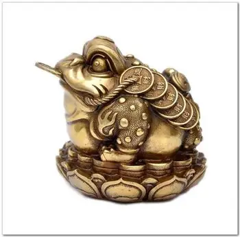 

A copper Home Furnishing Zhaocai Wangcai home decoration toad opened gifts necessary evil