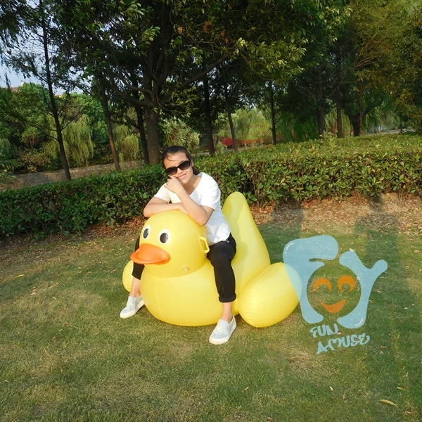 

Inflatable Yellow Duck Inflatable Ride On Pool Toys Swimming Floats Fun Water Raft Mattress Boia Piscina