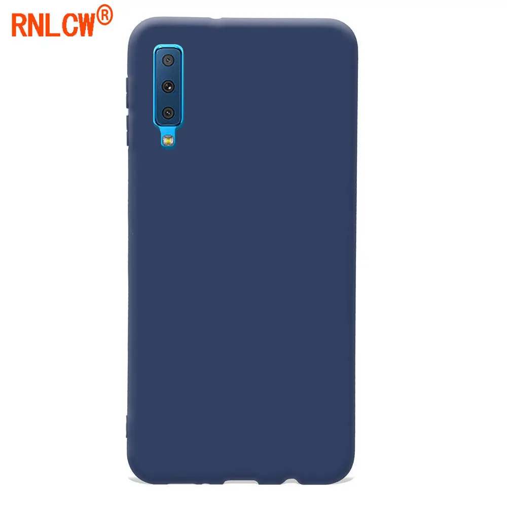 

RNLCW TPU Smartphone Cover Soft Texture Silicone Scrub Funda Drop Shock Absorption Phone Case for Samsung Galaxy A7 2018 Coque