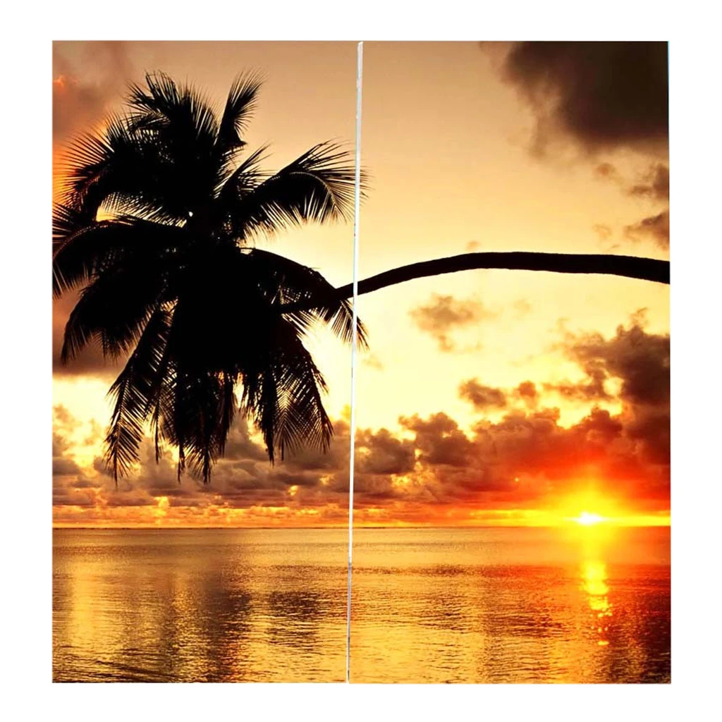 1 Pair 3D Digital Photo Print Sea Style Curtains Blackout Window Drapes Home Window Room Decor, 2 Panels/ Set, 59x65inches
