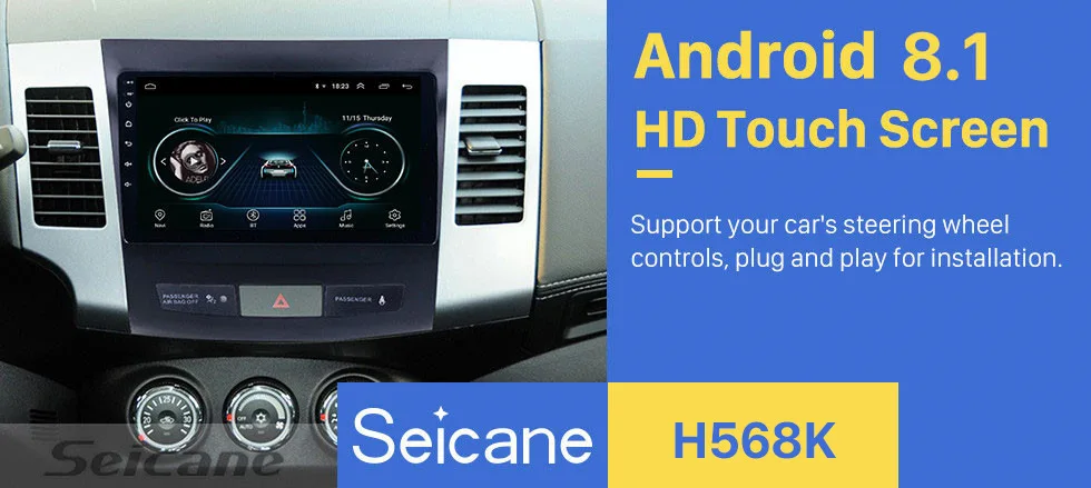 Flash Deal Seicane Android 8.1 2 Din Car GPS Multimedia Player 9" For MITSUBISHI Outlander 2006 2007-2014 Audio Support Radio SWC DVR TPMS 0