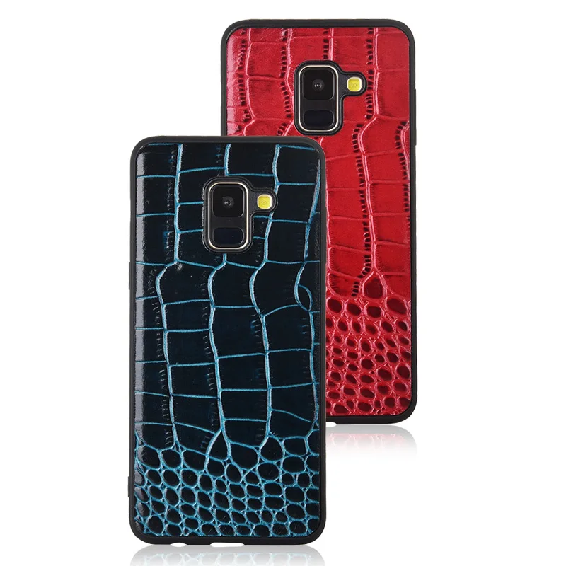 Чехол для Samsung Galaxy A8 2018 A530F с текстурой крокодила задний мобильного телефона