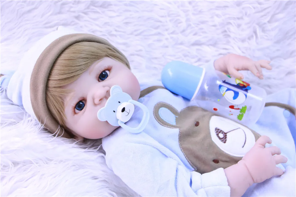 NPK reborn кукла 23 "полный Силиконовый reborn baby boy куклы Детский подарок купать игрушки куклы bebes reborn com corpo de silicone menino