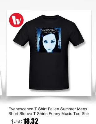 Amy Lee From Evanescence T Shirt Summer Men's T Shirts Print T-Shirt Basic Men Casua Tee Shirt 5XL 6XL Oversized Cotton T-Shirts