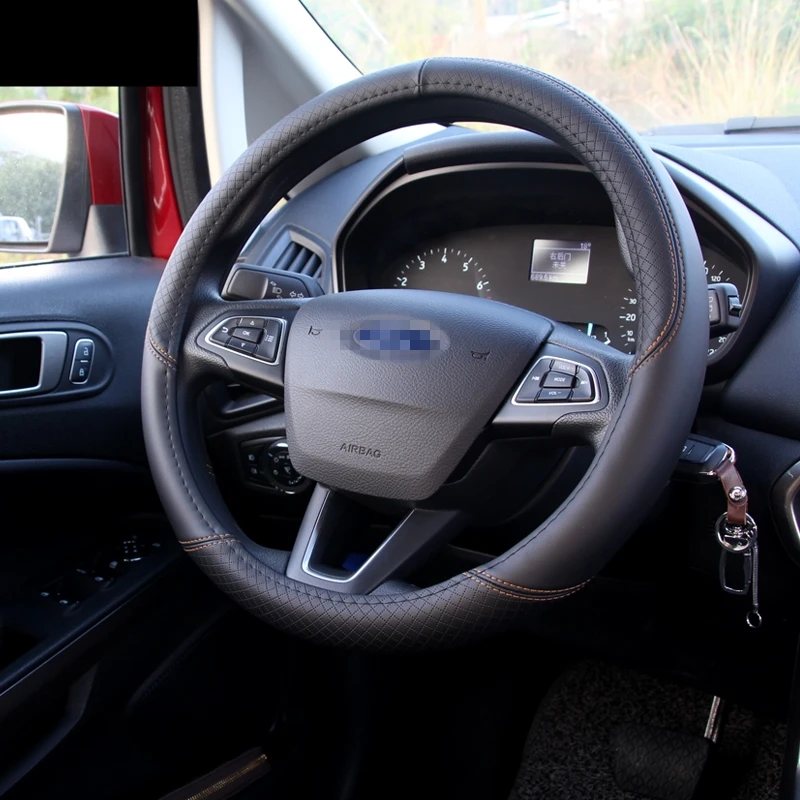 Для Ford Ecosport 2013 2018 чехлы на руль мягкая кожаная оплетка автомобиля аксессуары для