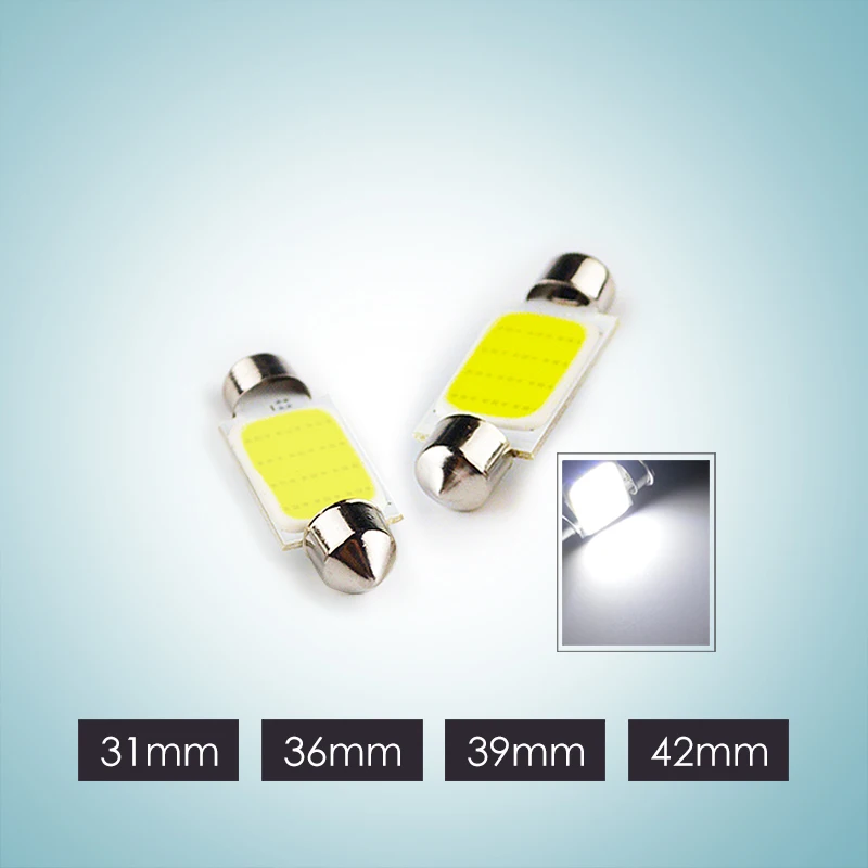 

1 PC Car Interior Lamp LED Festoon 31MM 36MM 39MM 42MM 12V White 6500K COB Bulb Auto Dome Lights LED Reading Trunk Light Bulbs