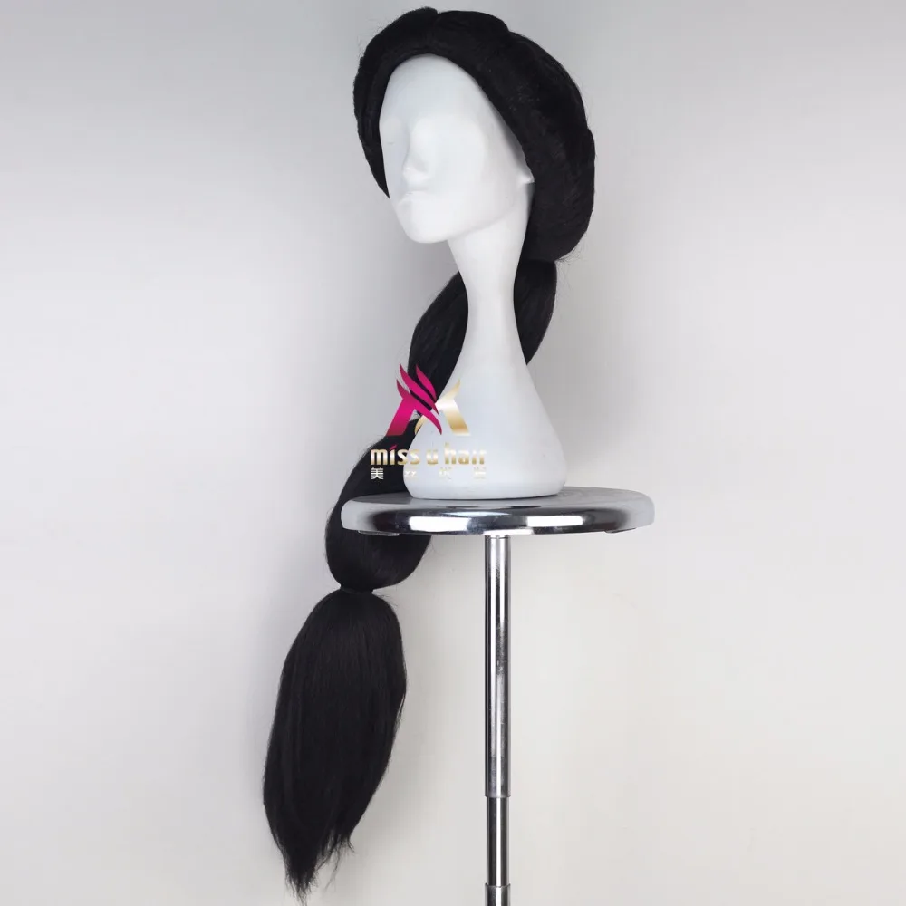 Хэллоуин Жасмин косплей парик черные длинные волосы Аладдин и волшебная лампа ролевые игры Хэллоуин косы синтетические волосы
