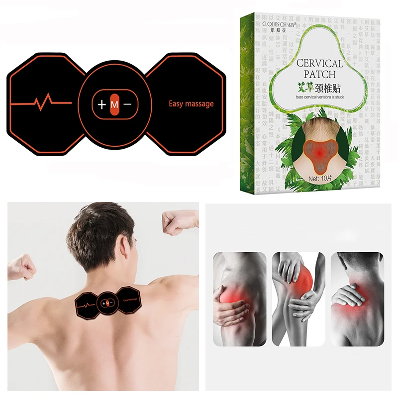 

ABS Muscle Stimulator with Cervical/Knee Paster Wireless Electric Back Neck Smart Multi-functional Back Neck Relaxation Device