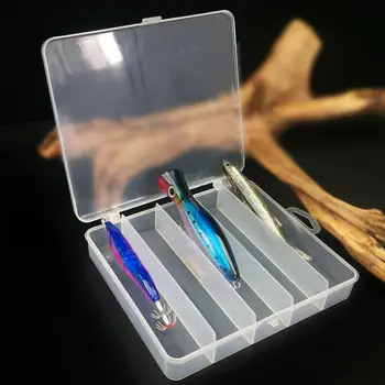 

18 x 15.5 x 3.5cm 5 Compartment Lure Box for Minnow Shrimp Bait Lures Storage Multi-function Portable Fishing Tackle Box