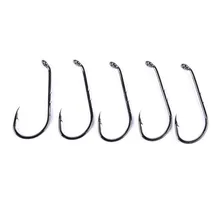 100 шт. рыболовный крючок Размер 1#-6/0# рыболовные крючки черные цветные спортивные круглые рыболовный крючок Большой Крючок карбоновый Карп джиггинг