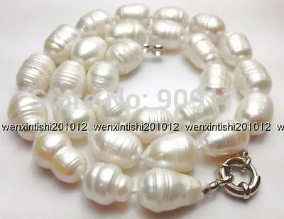 

Free Shipping>>12-15mm the White Tahitian Cultured Pearl Necklace 18''