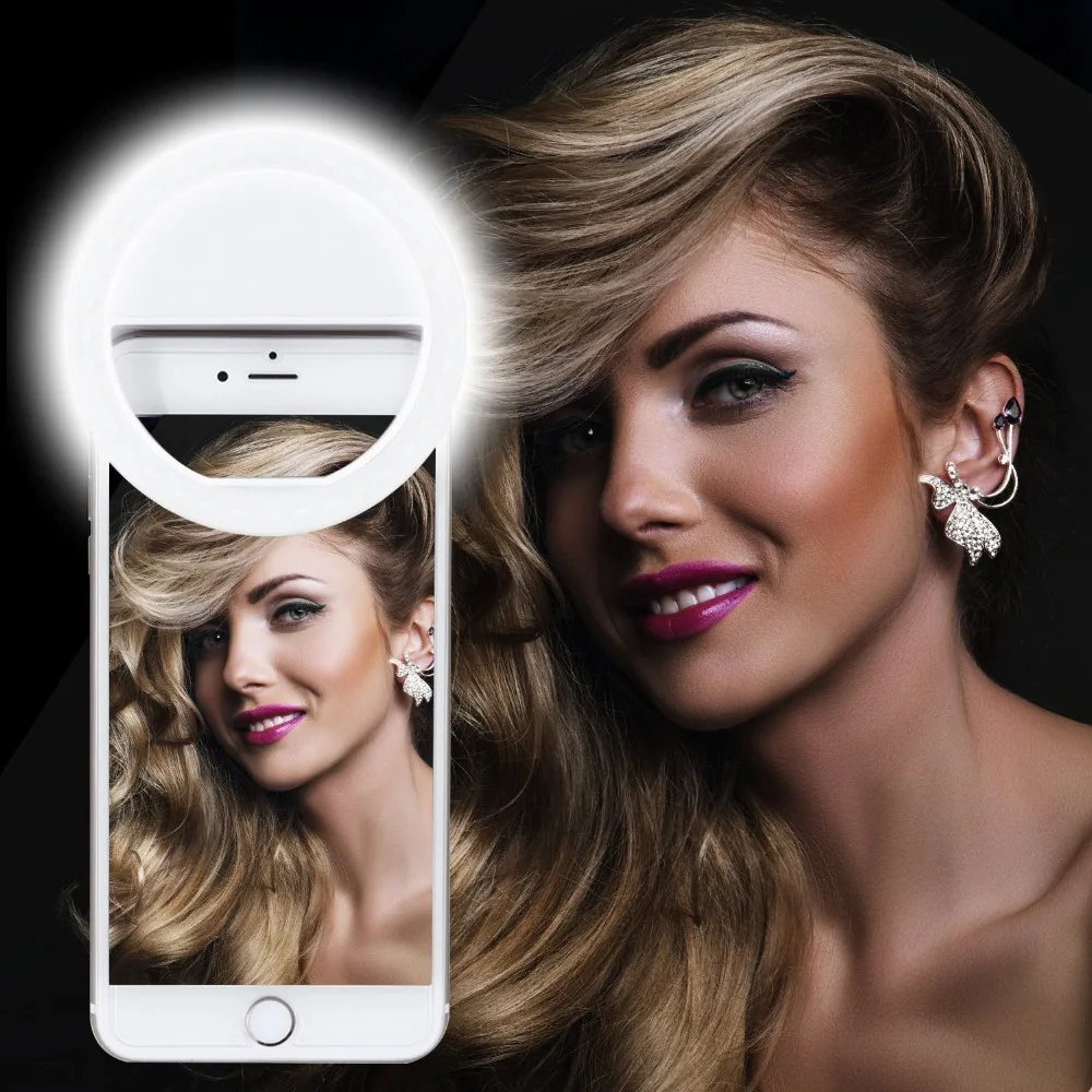

Selfie Ring Light Rechargeable Portable Clip-on Selfie Fill Light for Phone Photography Camera Video Girl Makes up Flashlight