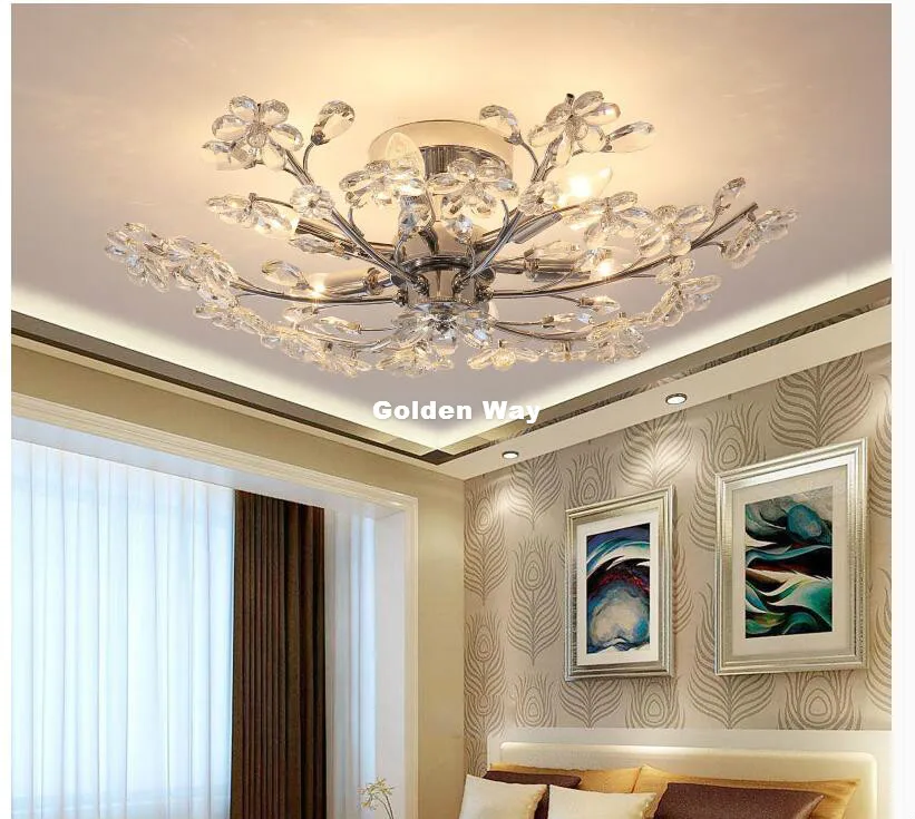 

Free Shipping Crystal Ceiling Lamp For Bedroom Creative Design Home Decoration LED Lighting Fixtures LED Lustres De Cristal Lamp