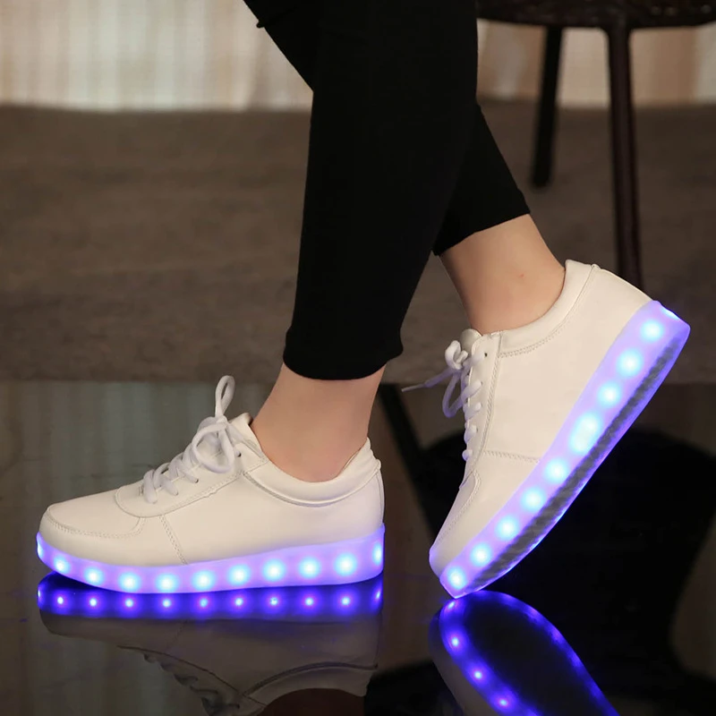 Tamaño 27 46/carga USB PU luz zapatos zapatos brillante zapatillas de tenis led simulación /Negro iluminación zapatos|tenis led simulation|kids shoeslight shoes kids - AliExpress