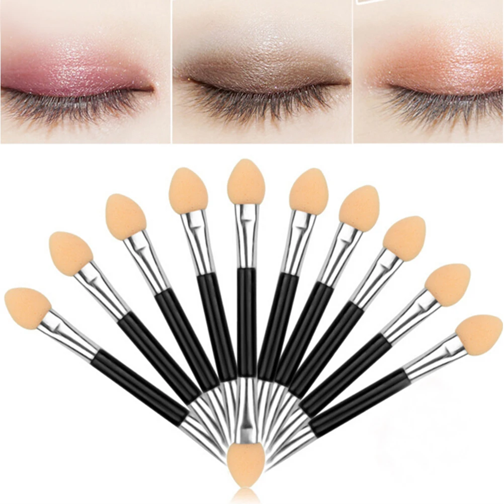 

12 pcs Double-ended Sponge Eye Shadow Applicator Tools Disposable Eyeshadow Applicator Brushes Cosmetic Tools For Women Lady