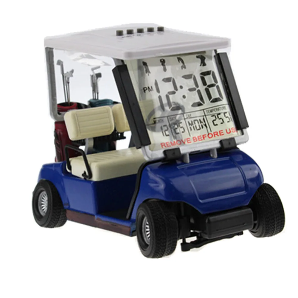 CRESTGOLF Mini Golf Cart Alarm Clock LCD Digital Date Display Perfect Gift Desk Decoration Golf
