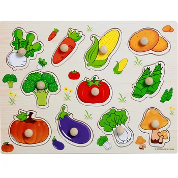 

Baby Hand Grab Board Toys Montessori wooden Puzzle Set Educational Wood Toy Cartoon Vehicle/ Marine Animal Puzzle For Child Gift