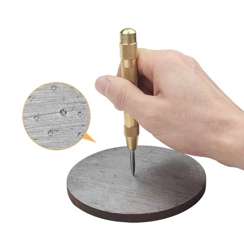 High Speed Steel Coated  Bit for Metal/ Wood Drilling hole Automatic Center Punch bit Spring Loaded Marking Starting Holes Tool