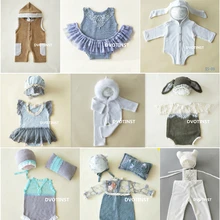 Dvotinst/реквизит для фотосъемки новорожденных; детские кружевные вязаные наряды; комплект одежды; аксессуары для фотосъемки в студии