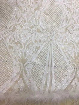 

fashionable tulle embroidery french net lace fabric Jolin-12.2924 with beads for party dress