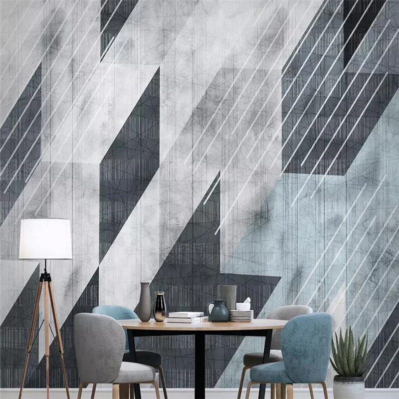 

Decorative wallpaper Modern simple abstract lines geometric background wall