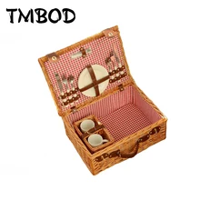 Новинка, Классическая Ретро корзина-переноска, Сумка с столовыми приборами, женские вязаные сумки из ротанга, дамские сумки для пикника an1181