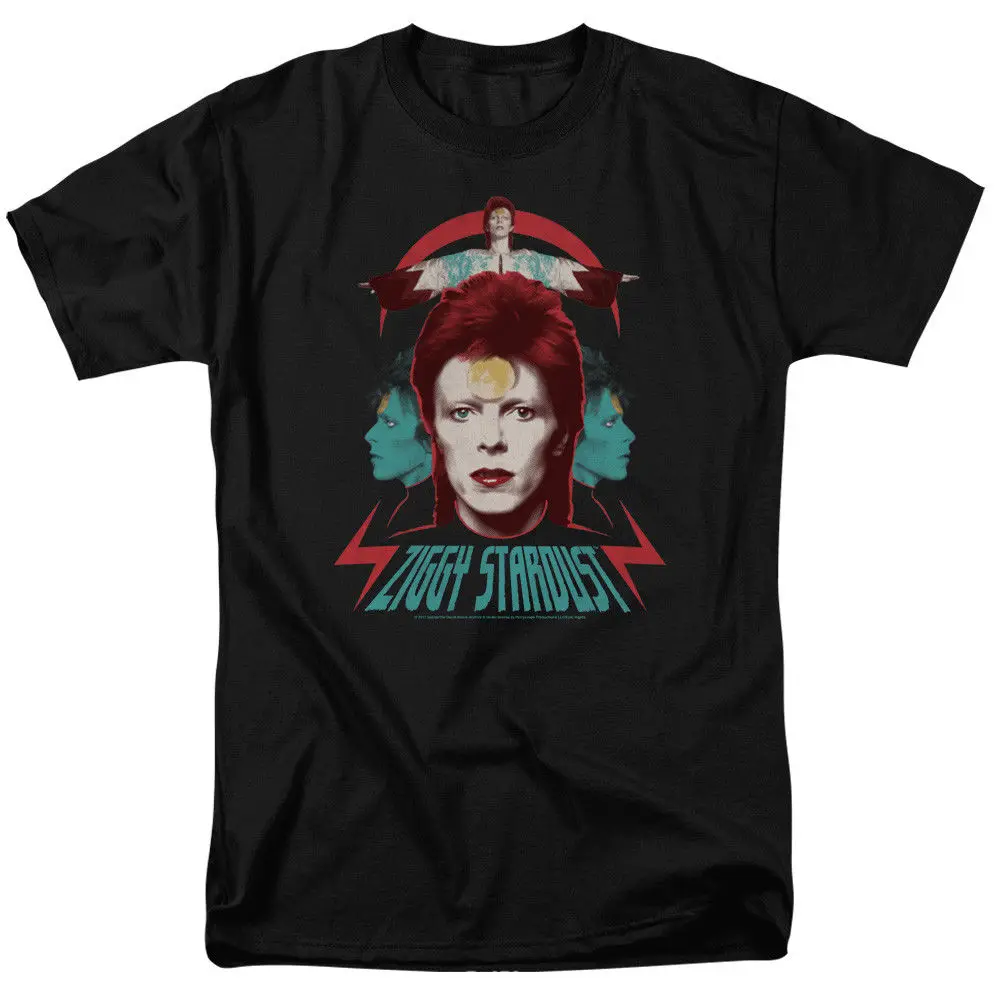 

David Bowie Ziggy Heads Licensed Adult T Shirt Cool Casual pride t shirt men Unisex New Fashion tshirt free shipping tops ajax