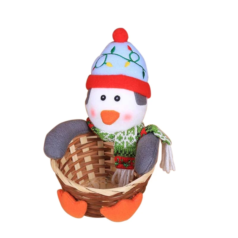 Рождественский Маленький Санта-Клаус, корзина со змеей, милая кукла, корзина для конфет, Рождественская настольная конфета, украшение для дома, сада, праздничные вечерние принадлежности - Цвет: E