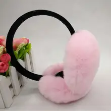 Зимние меховые наушники для женщин Сладкий Розовый Красный Белый Рождественский Красный Реальные с мехом кролика earwarmer осень большой меховой ухо муфты M202