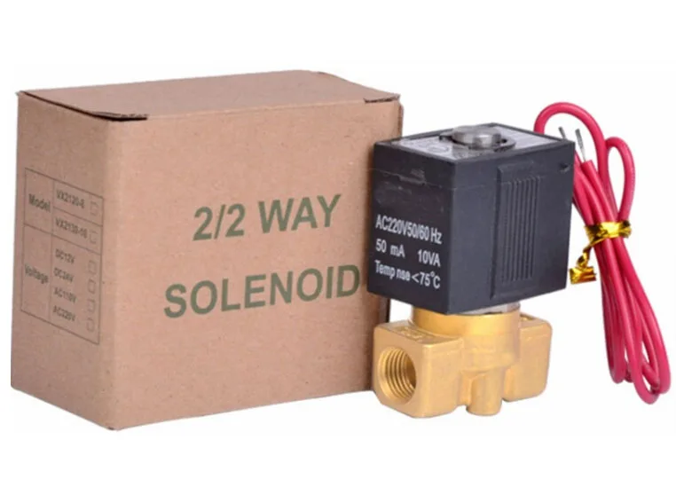 

1/4" 2/2 way Normally closed type air,water.steam,gas brass solenoid valve DC12V,DC24V,AC24V,AC110V,AC220V,AC380V