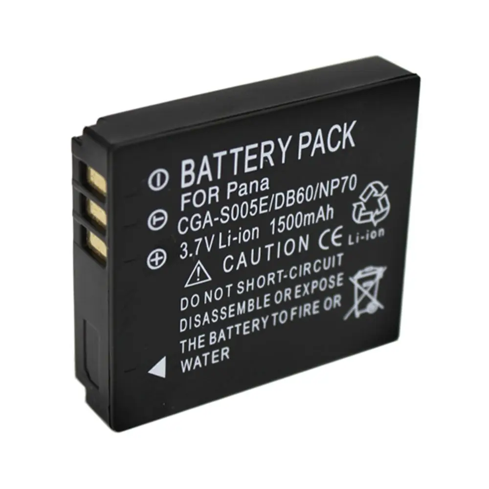 

WHCYonline 1500mAh DMW-BCC12 CGA-S005E CGA-S005 BCC12 S005E DB60 NP70 Camera Battery For Panasonic Lumix DMC-FX180,LX1,LX2,LX3