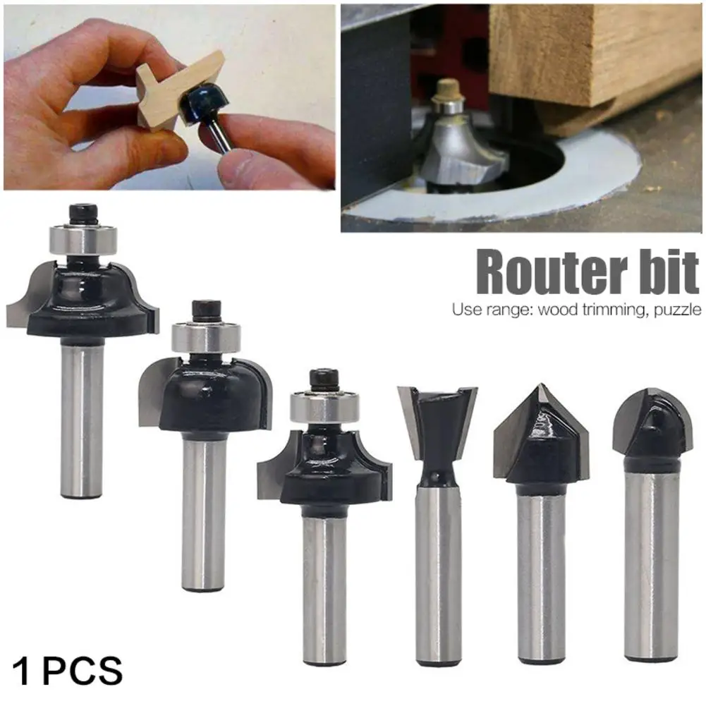 

6 PCS 8mm Shank Milling Cutter Router Bit Professional Tungsten Carbide Cutter Set With Wooden Case For Woodworking Tools