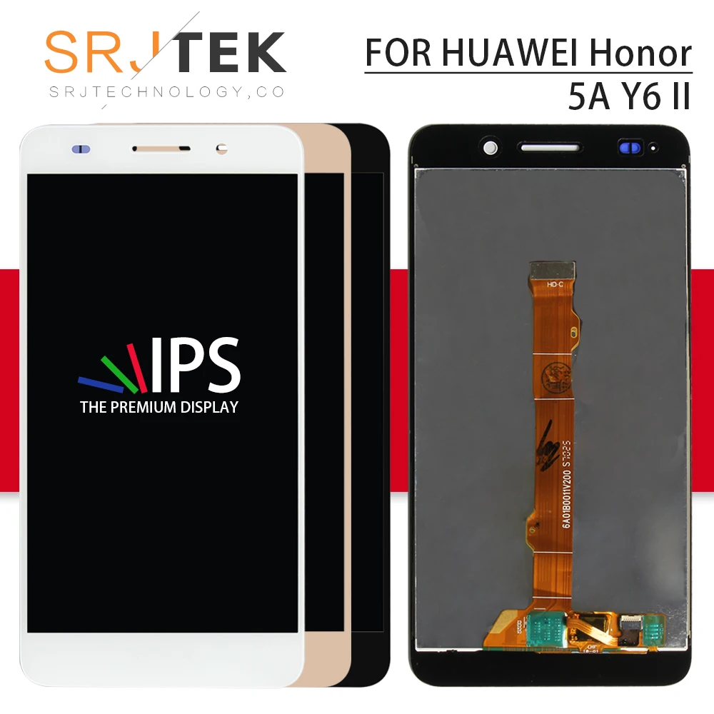 

Srjtek For Huawei Honor 5A Y6II LCD Display Panel with Touch Screen Digitizer 5.5'' Full Assembly Frame Y6 II 2 CAM-L21 LYO-L01