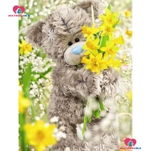 На заказ, 5d diy алмазная живопись полностью, плюшевый медведь, вышивка, Алмазная мозаика украшения дома, наборы для вышивки крестом, мультфильм