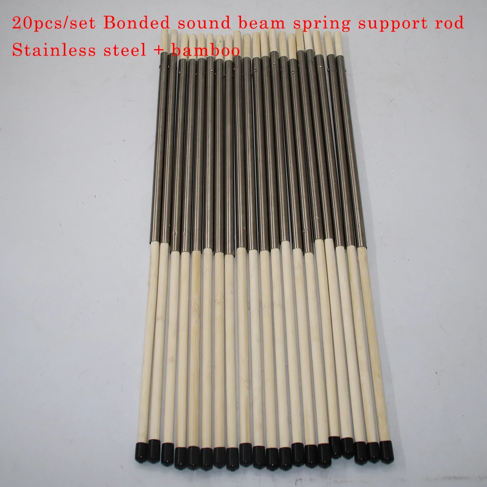 Feixe de Som Vara de Bambu de Aço Viga de Apoio Ferramenta de Guitarra 20 Pçs e set Coladas Suporte Primavera Inoxidável Retrátil Diy