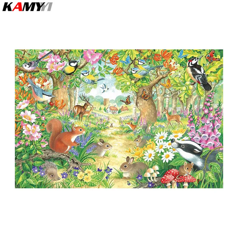 Full Square 5D DIY Diamond embroidery Rabbit Forest Diamond Painting Cross Stitch Rhinestone Mosaic Home decor