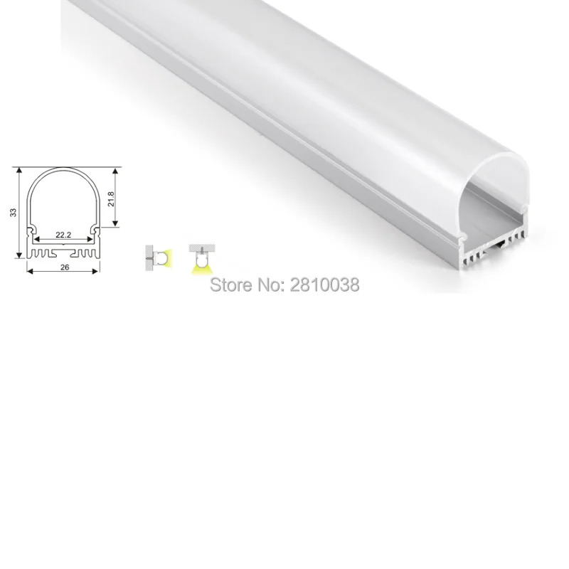 10X1 м наборы/Лот Круглый алюминиевый светодиодный светильник со встроенными и светодиодными алюминиевыми каналами для потолка или подвесной светильник s