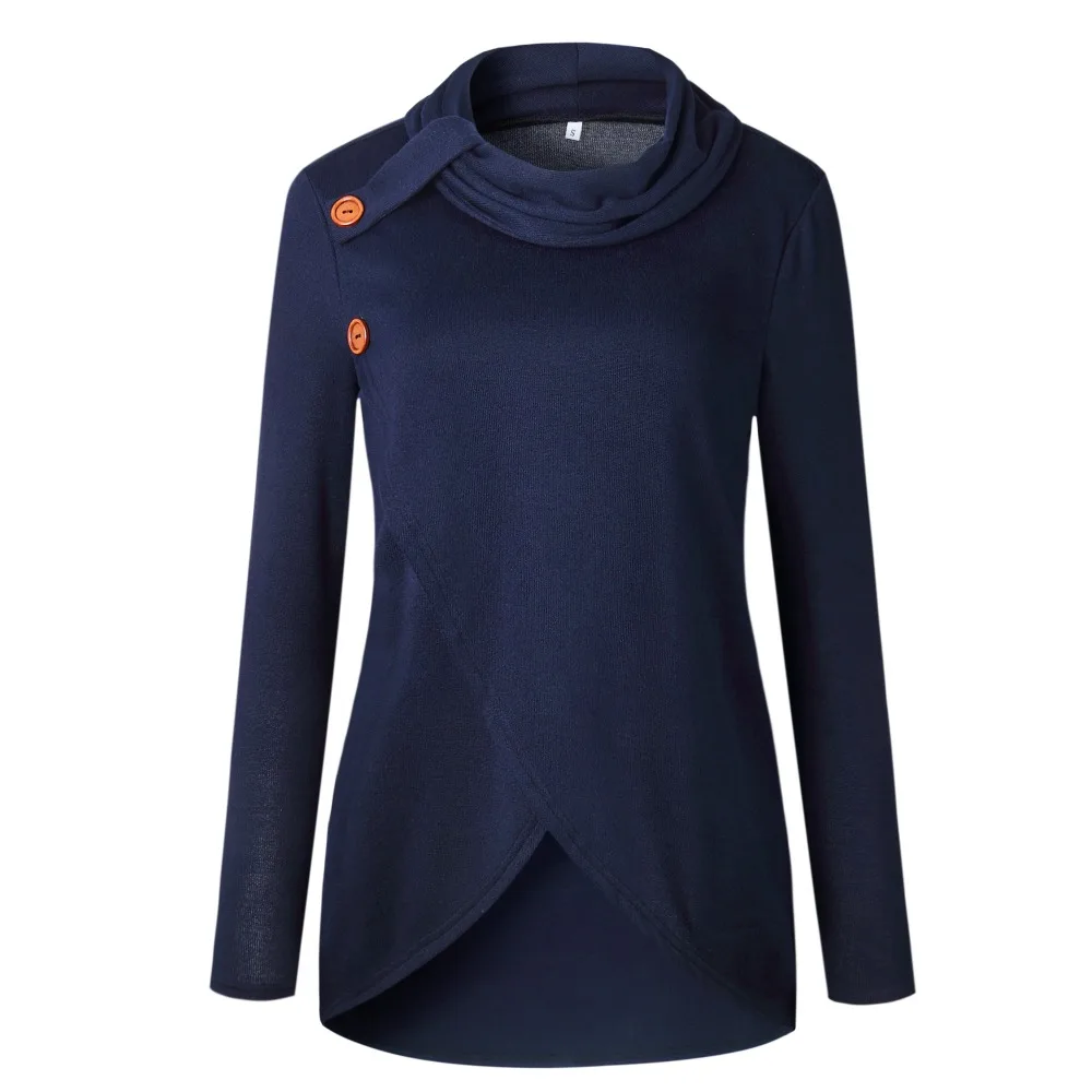 TQNFS Long Sleeve Sweatshirt Women Turtleneck Pullovers Women Hoodies Irregular Split Casual Hoodies Pullover Femme Clothing Hoodies