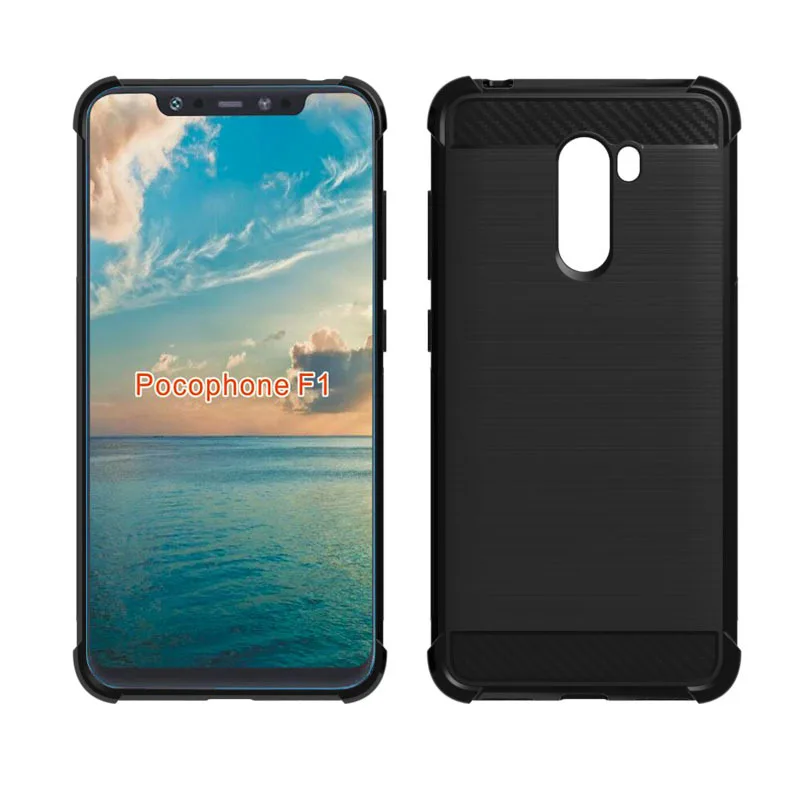 

For Xiaomi Pocophone F1 Case Soft TPU Carbon Fiber Shockproof Protective Back Cover Cases for Xiaomi Pocophone F1 F 1