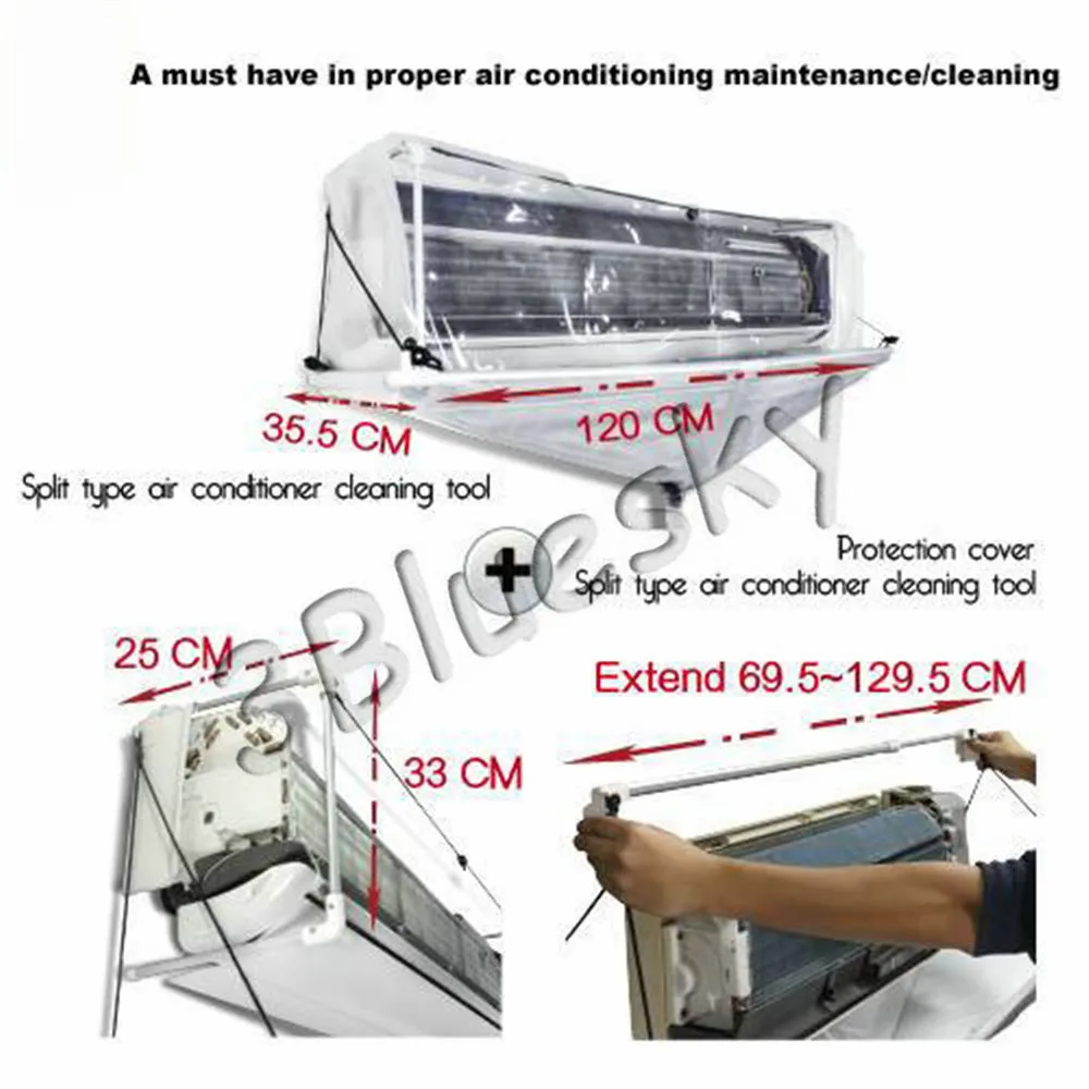 Кондиционер моющие, чистящие инструменты Потолочные и настенные чистящее средство для кондиционеров DIY бытовые чистящие средства крышка 3 Тип